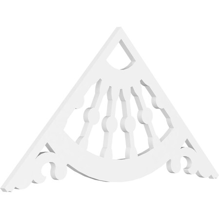 Ekena Millwork Pitch Wagon Wheel Architectural Grade PVC Gable Pediment, 48"W x 24"H x 1"P (12/12) GPP048X024X100WAG